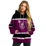 Personalized Burnley Striped Pattern Burgundy Hoodie Best Selling