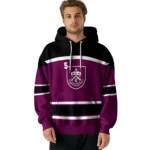 Personalized Burnley Striped Pattern Burgundy Hoodie Best Selling