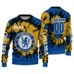 Personalized Chelsea Burst Swirl Royal Blue Sweater Best Selling