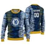 Personalized Chelsea Camouflage Stripe Royal Blue White Sweater Best Selling