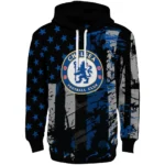 Personalized Chelsea Distressed Flag Royal Blue Black Hoodie Best Selling