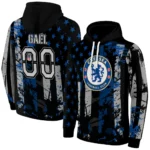 Personalized Chelsea Distressed Flag Royal Blue Black Hoodie Best Selling