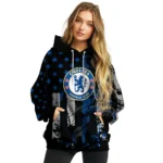 Personalized Chelsea Distressed Flag Royal Blue Black Hoodie Best Selling