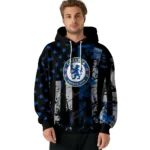 Personalized Chelsea Distressed Flag Royal Blue Black Hoodie Best Selling