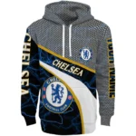 Personalized Chelsea Hexagonal Mesh Royal Blue Black Gray Hoodie Best Selling