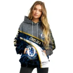 Personalized Chelsea Hexagonal Mesh Royal Blue Black Gray Hoodie Best Selling