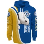Personalized Chelsea Peeking Snoopy Royal Blue Hoodie Best Selling