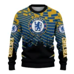 Personalized Chelsea Pixel Flow Royal Blue Black Sweater Best Selling