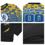 Personalized Chelsea Pixel Flow Royal Blue Black Sweater Best Selling