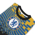 Personalized Chelsea Pixel Flow Royal Blue Black Sweater Best Selling