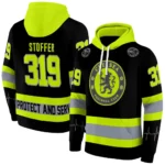 Personalized Chelsea Safety Motif Black Neon Green Hoodie Best Selling