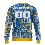 Personalized Chelsea Streak Overlay Royal Blue Sweater Best Selling