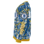 Personalized Chelsea Streak Overlay Royal Blue Sweater Best Selling