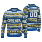 Personalized Chelsea Tent Stripes Royal Blue White Sweater Best Selling