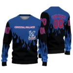 Personalized Crystal Palace Flame Outline Blue Black Sweater Best Selling