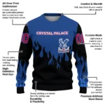 Personalized Crystal Palace Flame Outline Blue Black Sweater Best Selling