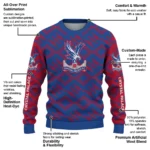 Personalized Crystal Palace Lattice Gridwork Blue Sweater Best Selling
