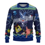 Personalized Crystal Palace Spongebob Designs Blue Sweater Best Selling