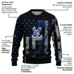 Personalized Crystal Palace Vintage Usa Flag Black Sweater Best Selling