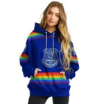 Personalized Everton Rainbow Stripes Royal Blue Hoodie Best Selling