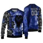 Personalized Everton Skull Collage Royal Blue Sweater Best Selling