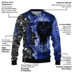 Personalized Everton Skull Collage Royal Blue Sweater Best Selling
