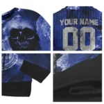 Personalized Everton Skull Collage Royal Blue Sweater Best Selling