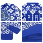 Personalized Everton Snowflake Matrix Royal Blue Sweater Best Selling