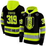 Personalized Fulham Safety Motif Black Neon Green Hoodie Best Selling