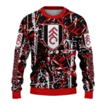 Personalized Fulham Streak Overlay Black Sweater Best Selling