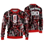 Personalized Fulham Streak Overlay Black Sweater Best Selling