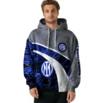 Personalized Inter Milan Hexagonal Mesh Blue Black Gray Hoodie Best Selling