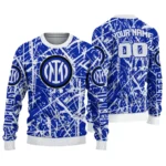 Personalized Inter Milan Streak Overlay Blue Sweater Best Selling
