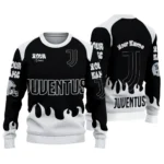 Personalized Juventus Flame Border Black Sweater Best Selling