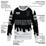 Personalized Juventus Flame Border Black Sweater Best Selling
