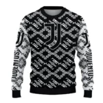 Personalized Juventus Lattice Gridwork Black Sweater Best Selling