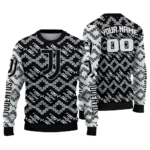Personalized Juventus Lattice Gridwork Black Sweater Best Selling