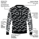 Personalized Juventus Lattice Gridwork Black Sweater Best Selling