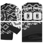 Personalized Juventus Lattice Gridwork Black Sweater Best Selling