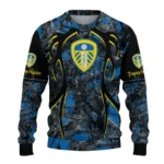 Personalized Leeds United Antlers Pattern Blue Black Sweater Best Selling