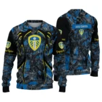 Personalized Leeds United Antlers Pattern Blue Black Sweater Best Selling