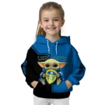 Personalized Leeds United Baby Yoda Blue Black Hoodie Best Selling