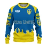 Personalized Leeds United Flame Border Blue Sweater Best Selling