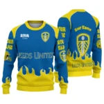 Personalized Leeds United Flame Border Blue Sweater Best Selling
