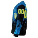 Personalized Leeds United Flame Outline Blue Black Sweater Best Selling