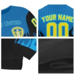 Personalized Leeds United Flame Outline Blue Black Sweater Best Selling