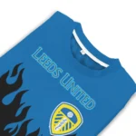 Personalized Leeds United Flame Outline Blue Black Sweater Best Selling