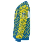 Personalized Leeds United Lattice Gridwork Blue Sweater Best Selling
