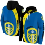 Personalized Leeds United Minimalist Design Blue Black Hoodie Best Selling