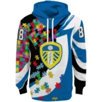 Personalized Leeds United Puzzle Pieces Blue Hoodie Best Selling